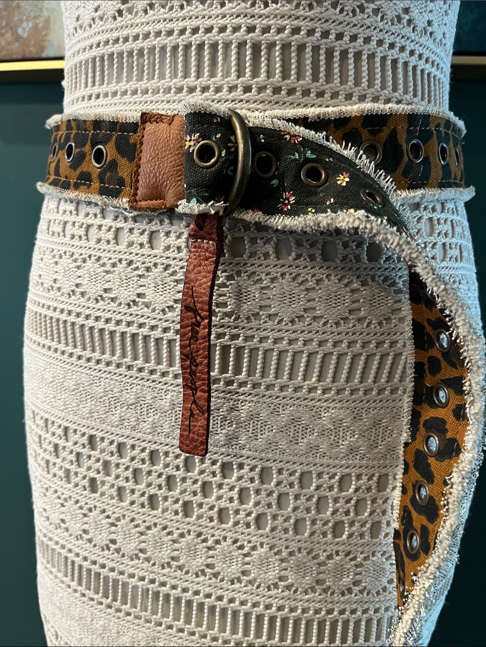 Free People Mixed Print Grommet Belt - Picture 2 of 7